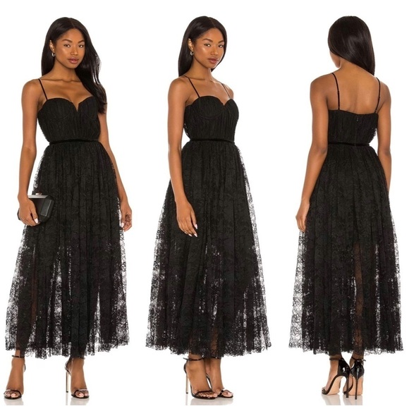 SAU LEE Dresses & Skirts - SAU LEE X REVOLVE Selena Lace Dress in Black Size 6